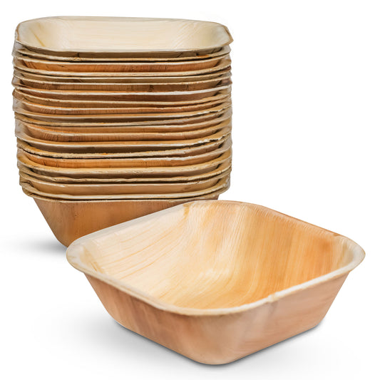 Medium 12cm (5") Square Palm Leaf Bowls