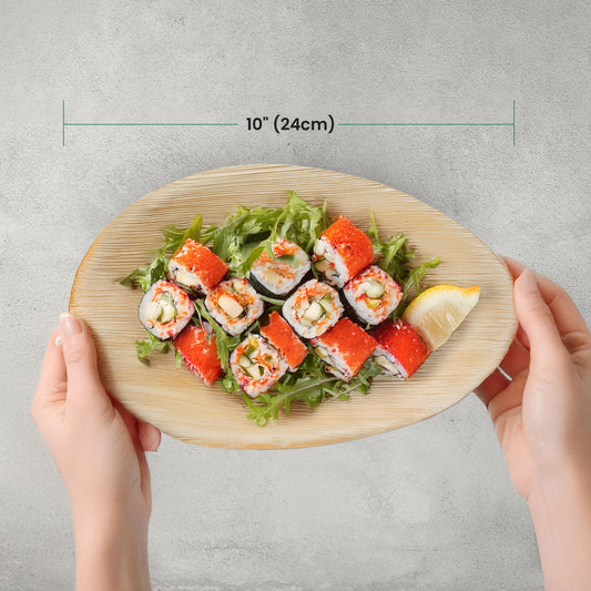 Palm Leaf 10" "Egg" Shape Plate