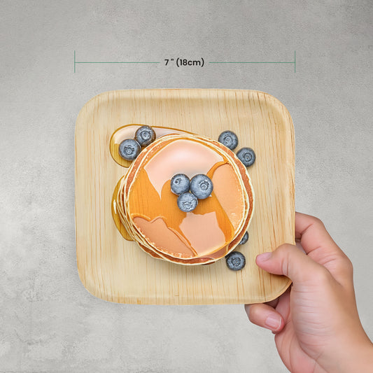 Small 18cm (7") Square Palm Leaf Plates