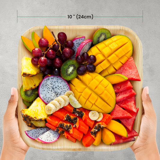 Large 25cm (10") Square Palm Leaf Plates