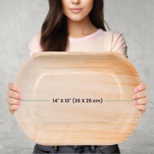 Large 14" x 10" Round Oval Disposable Serving Trays