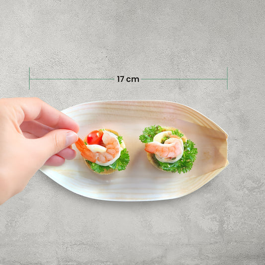 Medium 17cm Pinewood Disposable Food Boats