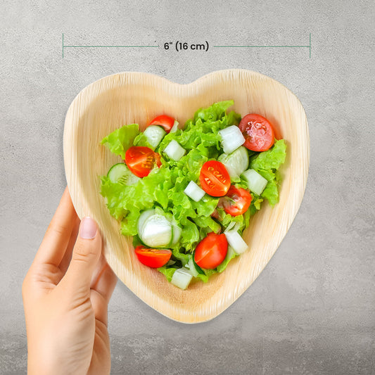 Palm Leaf 6" Heart Shaped Bowl