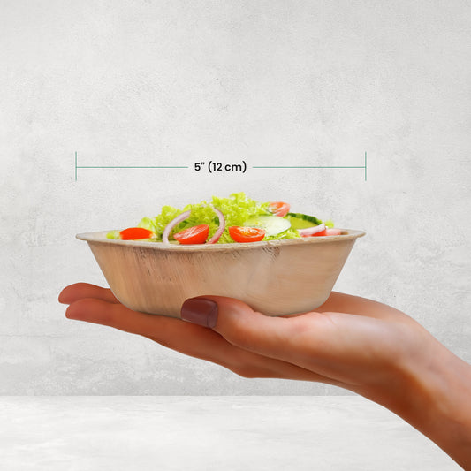 Medium 12cm (5") Square Palm Leaf Bowls