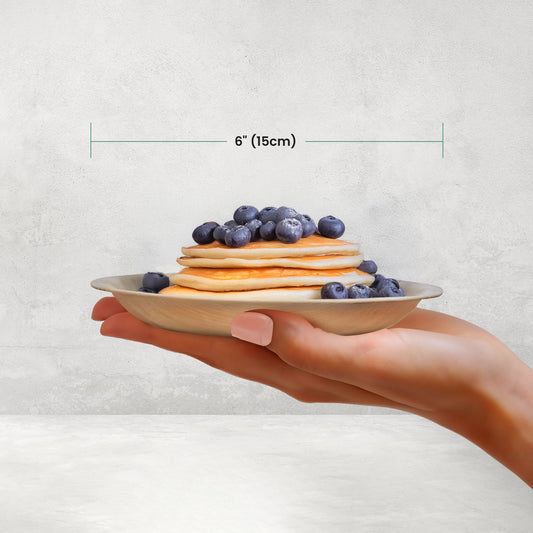 Small 15cm (6") Round Palm Leaf Plates