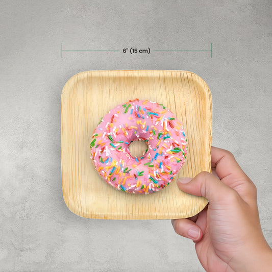 Small 15cm (6") Square Palm Leaf Plates