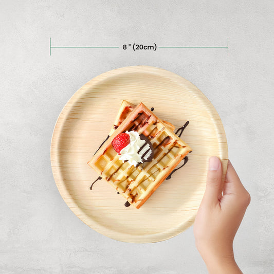 Medium 20cm (8") Round Palm Leaf Plates