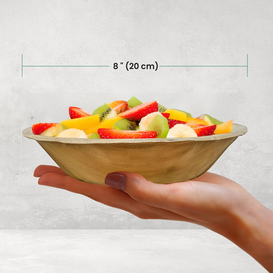 Large 19cm (8") Round Palm Leaf Bowls
