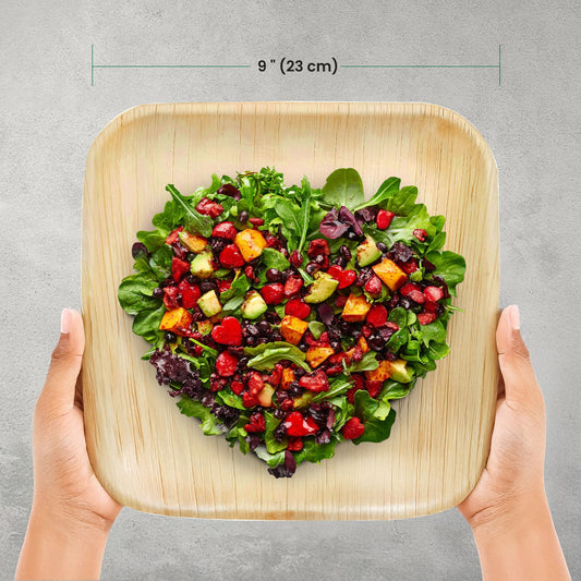Large 23cm (9") Square Palm Leaf Plates