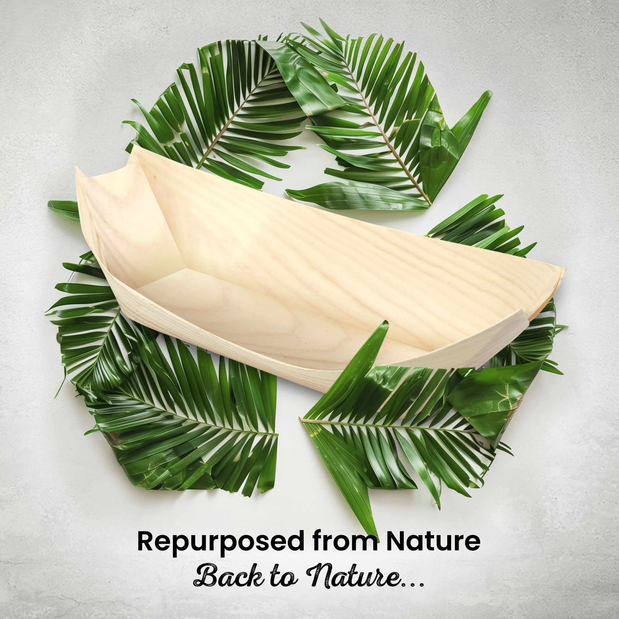 Medium 17cm Pinewood Disposable Food Boats