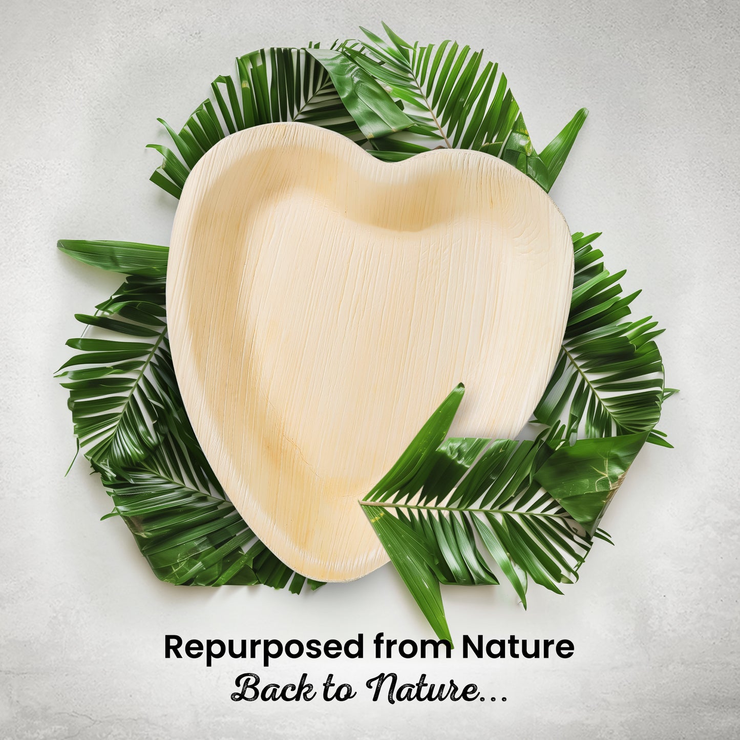 Palm Leaf 6" Heart Shaped Bowl