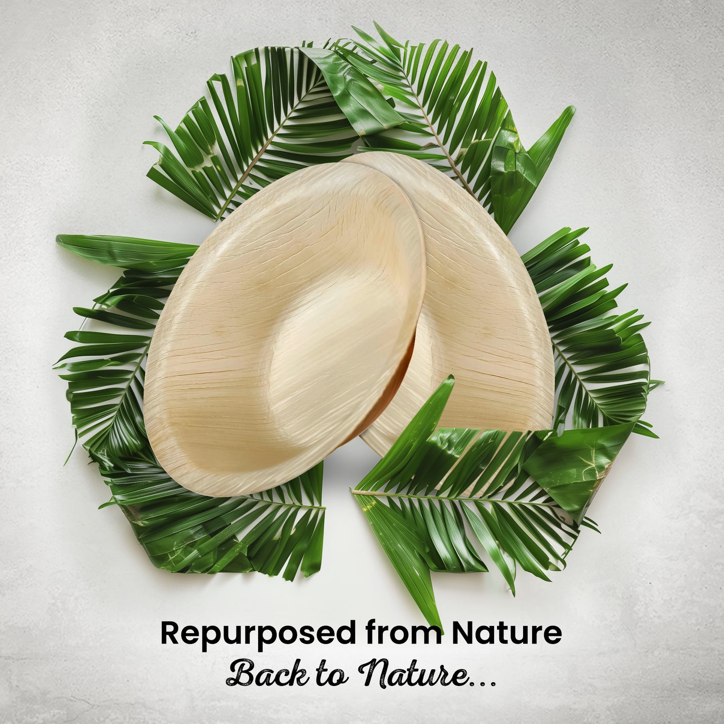 Medium 12cm (5") Round Palm Leaf Bowls