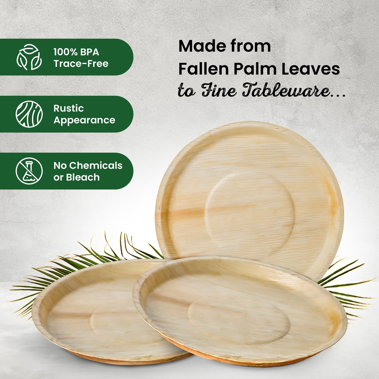 XX-Large 36cm (14inch) Round Palm Leaf Plates