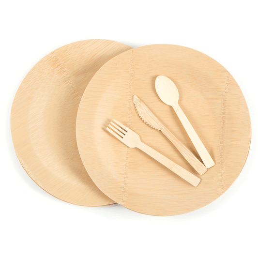 Bamboo Plates: Large Round-pack of 25
