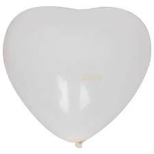 Biodegradable Balloons: White Heart (10 pack)