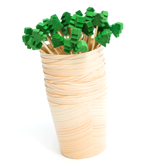 Green Fir Tree Picks - Pack of 100