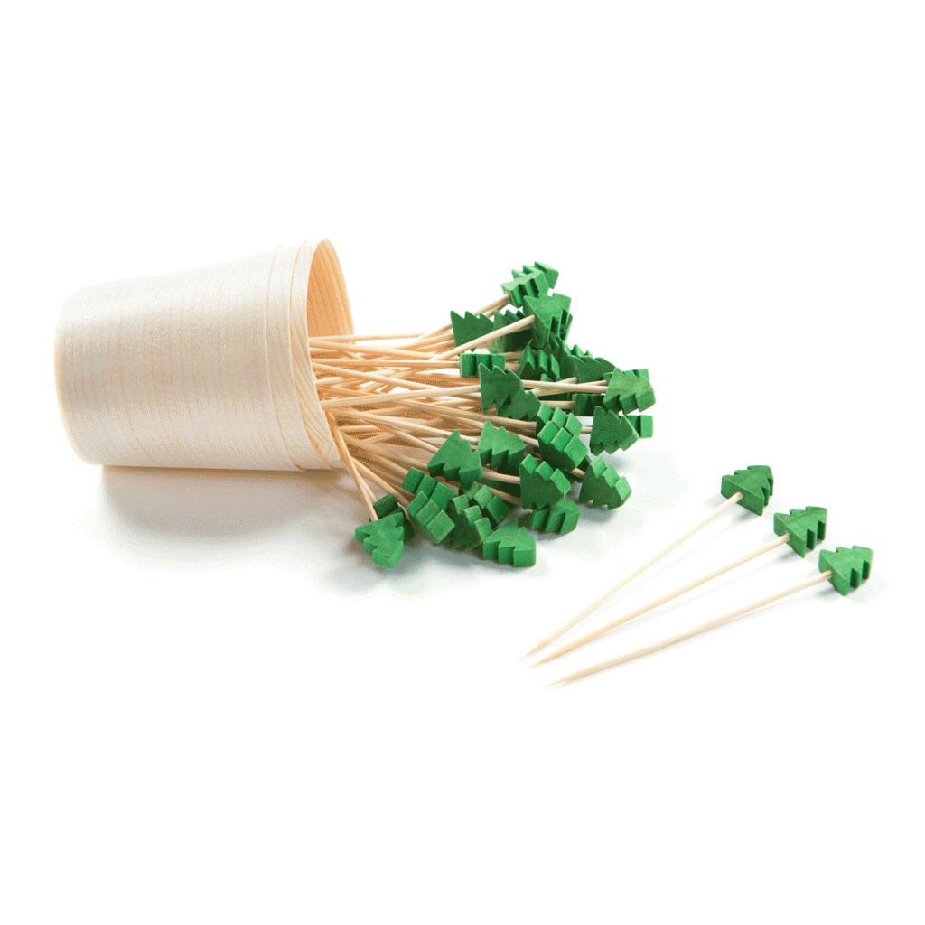 Green Fir Tree Picks - Pack of 100