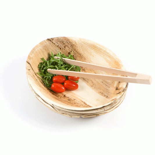 Palm Leaf 12" Salad/Serving Bowl - 10 pack