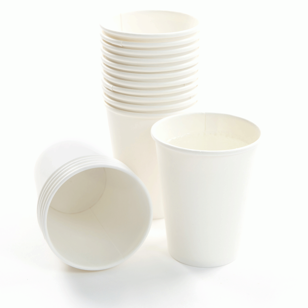 Plain White Hot Cups 10oz - 50 Pack