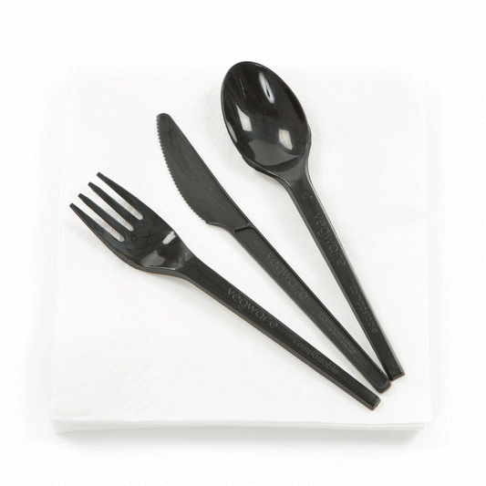Recycled RCPLA Spoons - Black 50 Pack