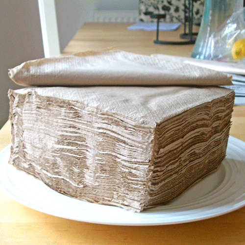 Soft Brown 2 Ply Recycled Napkins 33cm :Case of 2000