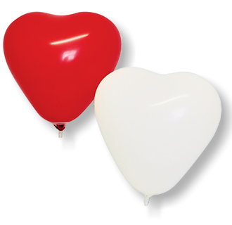 Biodegradable Balloons: Red/White Heart (10 pack)