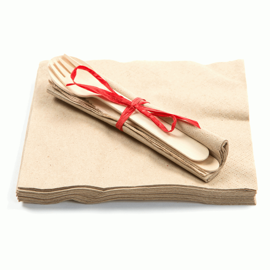 Soft Brown 2 Ply Recycled Napkins 33cm :Case of 2000