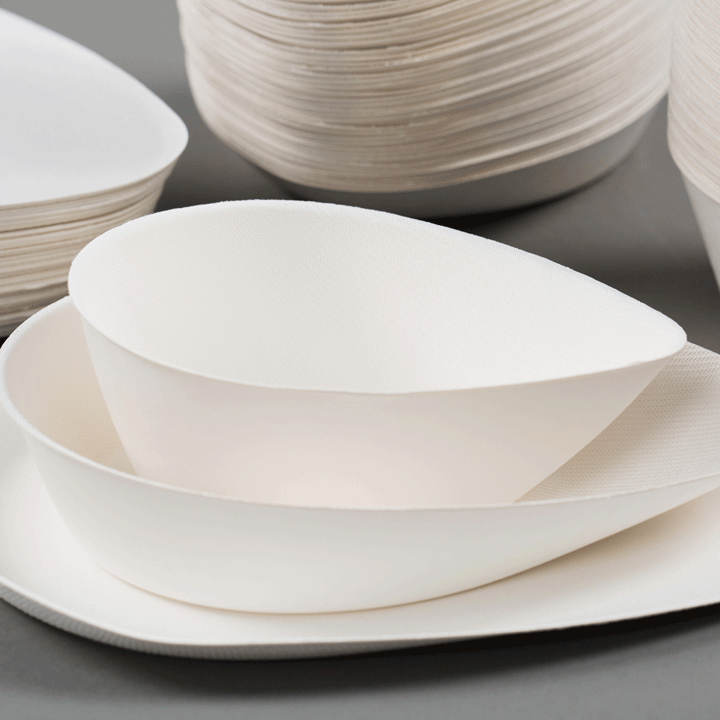 Sugarcane Plates/Bowl by Sucadrop, Teardrop Small - Pack of 50