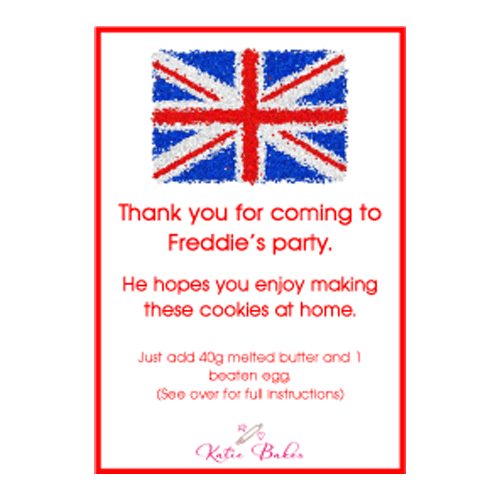 Personalised Cookie Party Bags - Union Jack Label