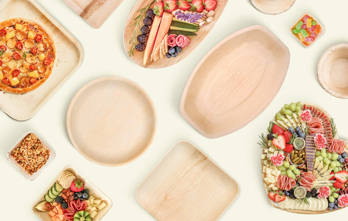 Palm Leaf Plates and Bowl