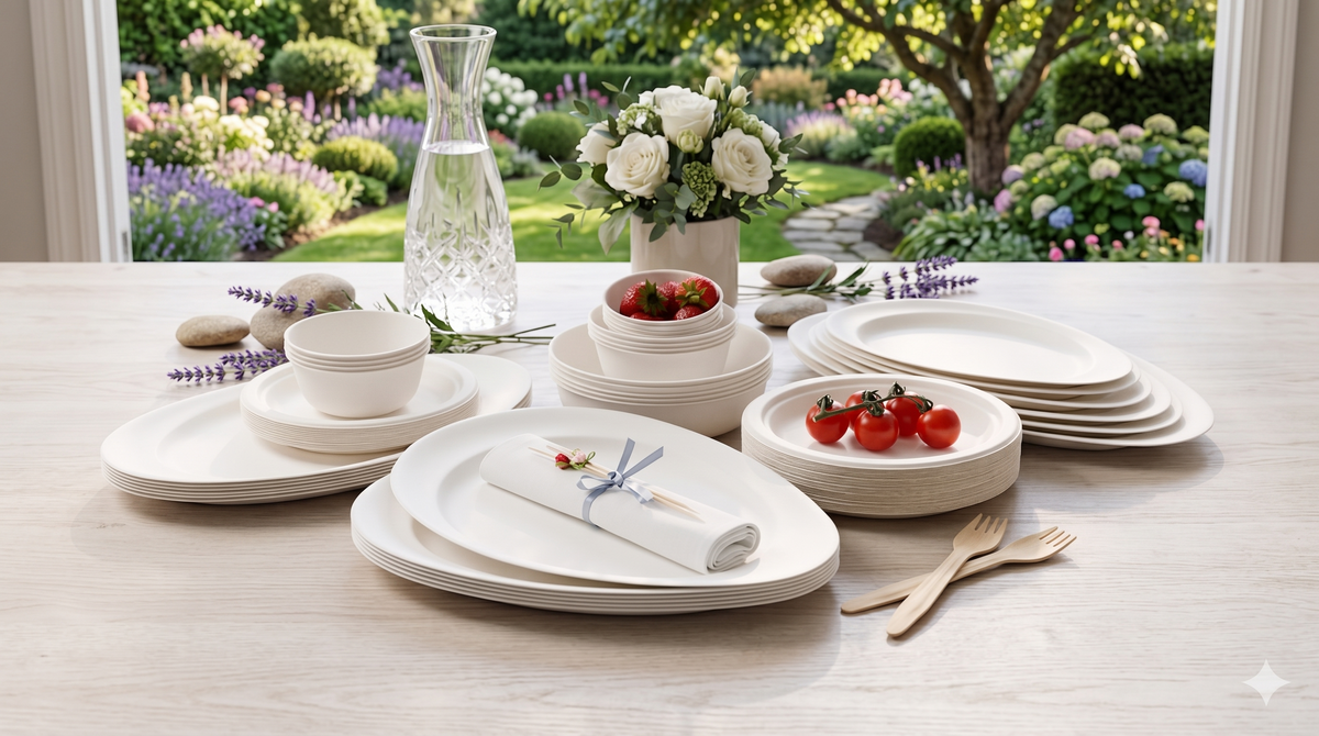 Designer Sugarcane Bagasse Plates and Bowl