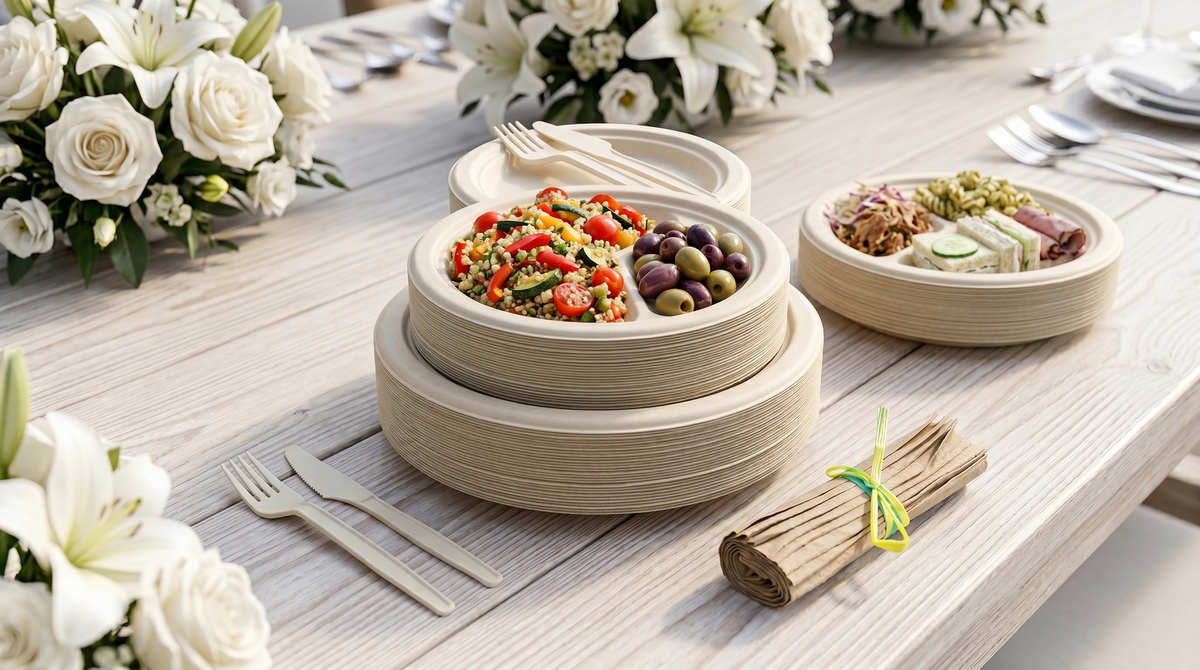 Natural Wheat Fibre Plates and Bowl