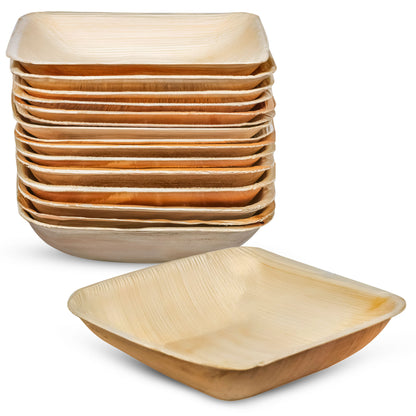 Large 15cm (6") Square Palm Leaf Bowls