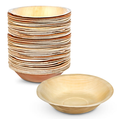 Large 18cm (7") Round Palm Leaf Bowls