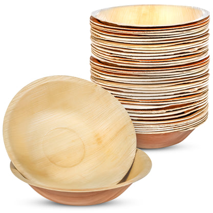 Large 19cm (8") Round Palm Leaf Bowls