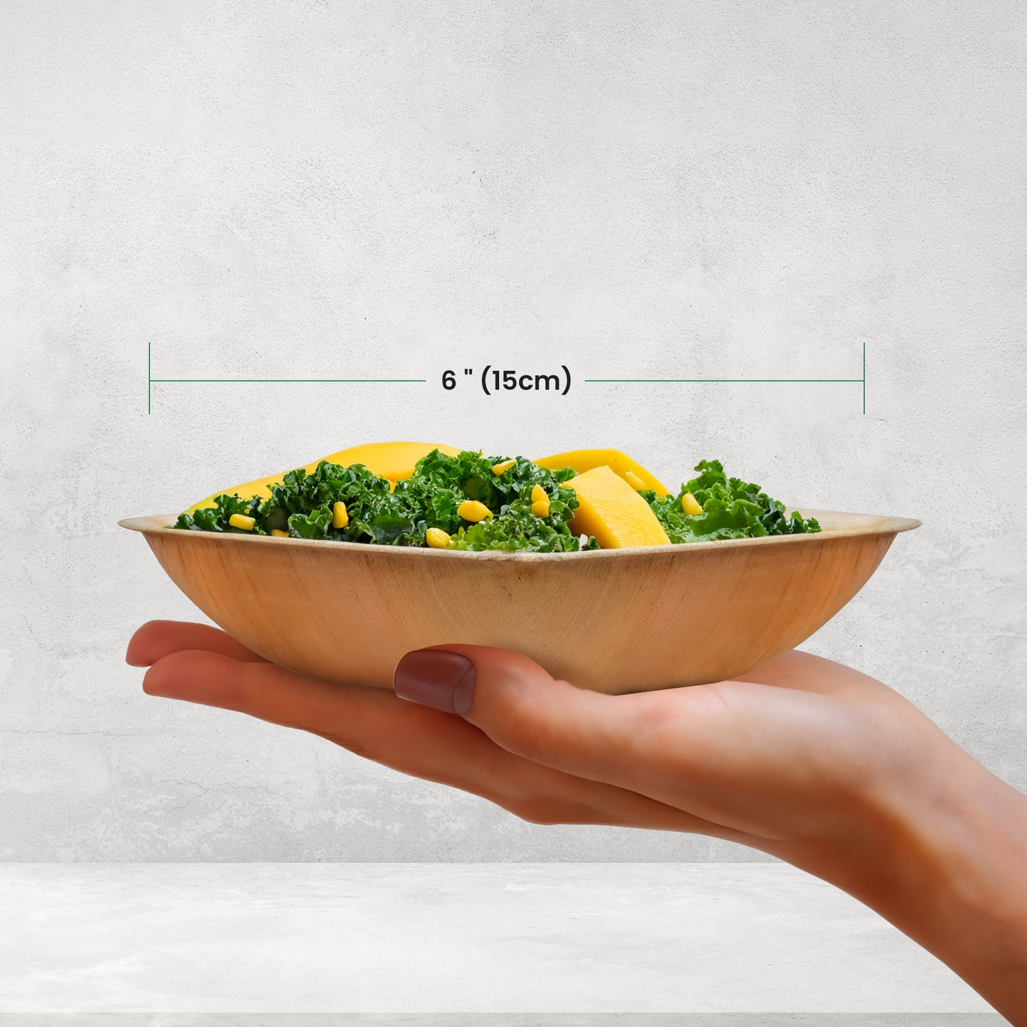 Large 15cm (6") Square Palm Leaf Bowls