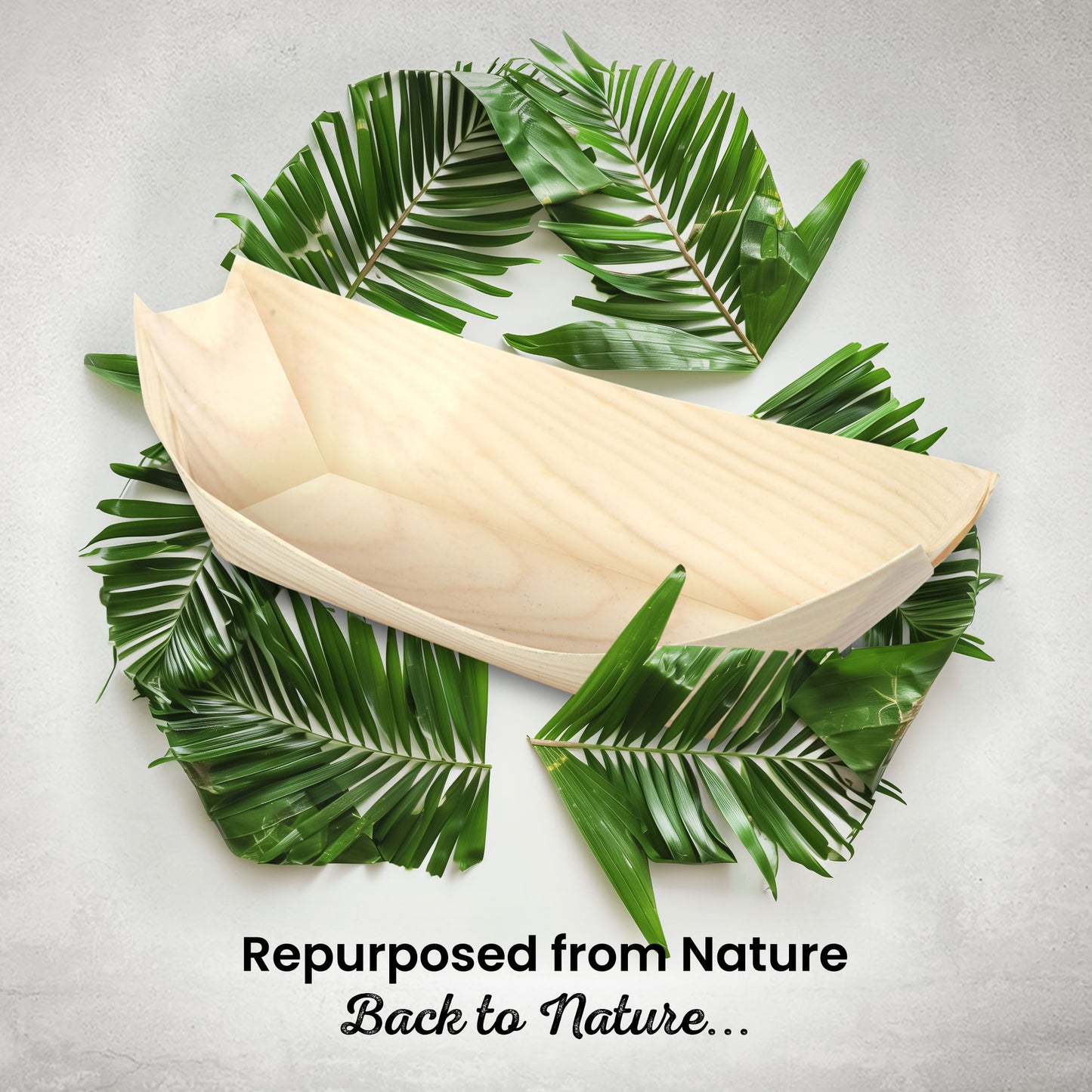 Medium 17cm Pinewood Disposable Food Boats