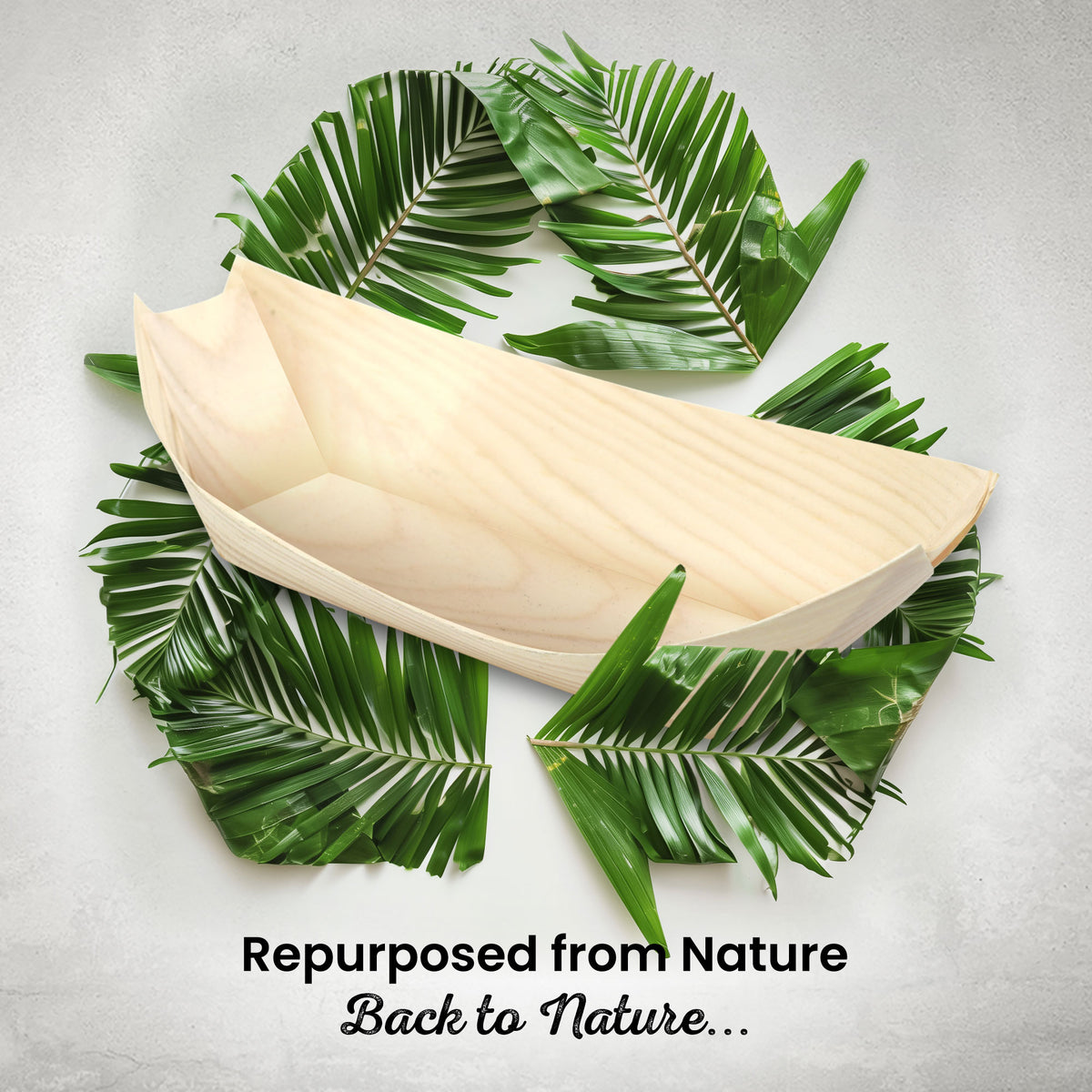 Medium 17cm Pinewood Disposable Food Boats