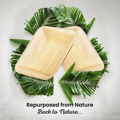 Small 9cm (3.5") Square Palm Leaf Bowls