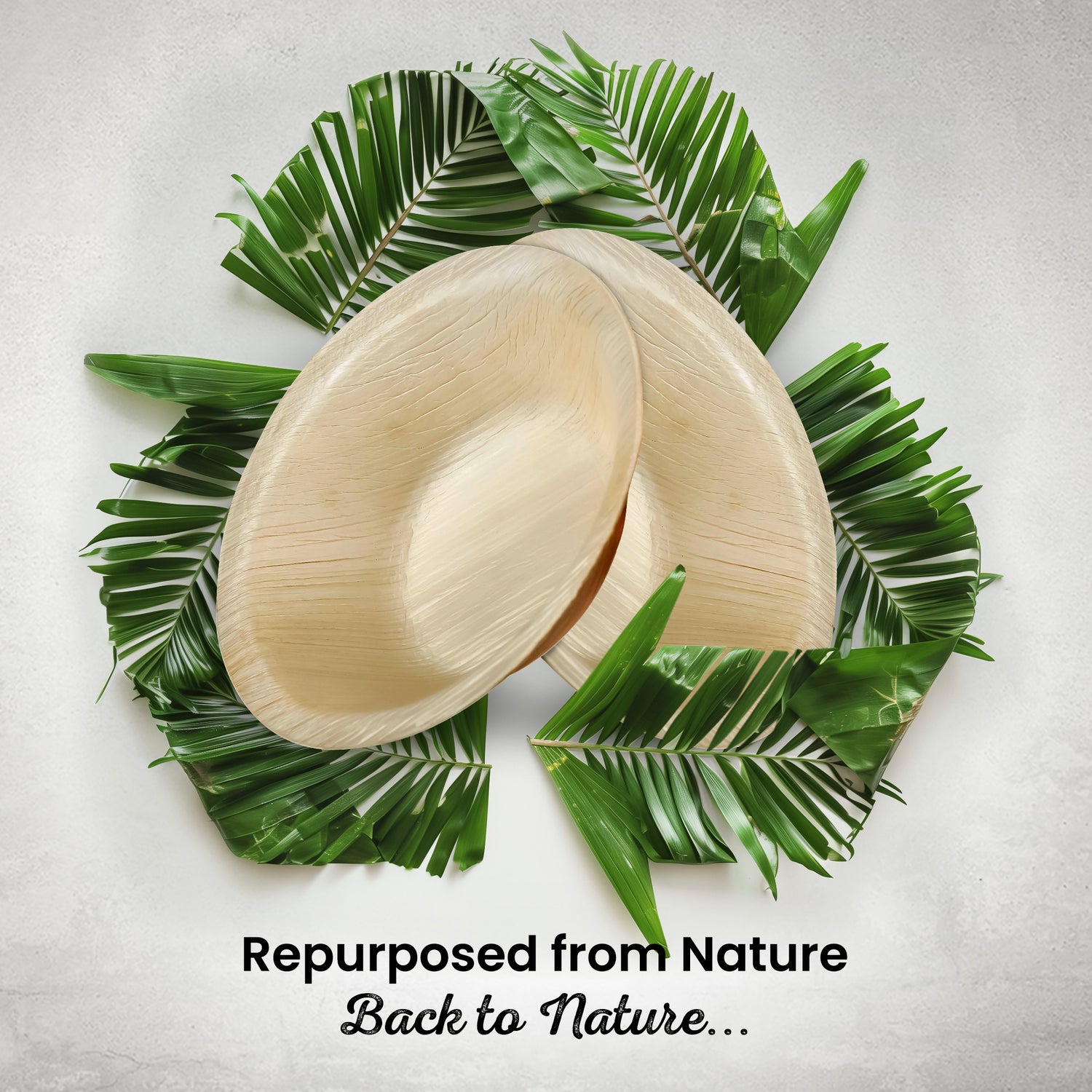 Medium 12cm (5") Round Palm Leaf Bowls