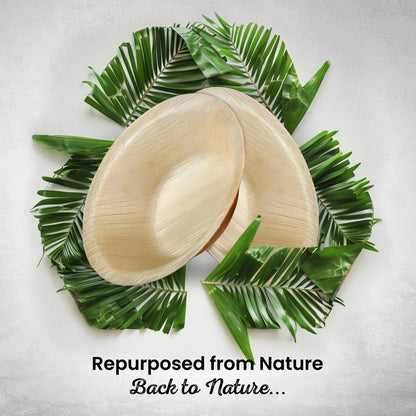 Medium 12cm (5") Round Palm Leaf Bowls