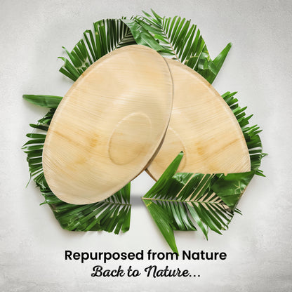Large 18cm (7") Round Palm Leaf Bowls
