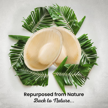 Small 9cm (3") Round Palm Leaf Bowls