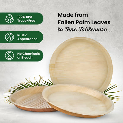 X-Large 30cm (12") Round Palm Leaf Plates