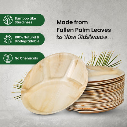 4 Compartment 30cm (12") Disposable Plates