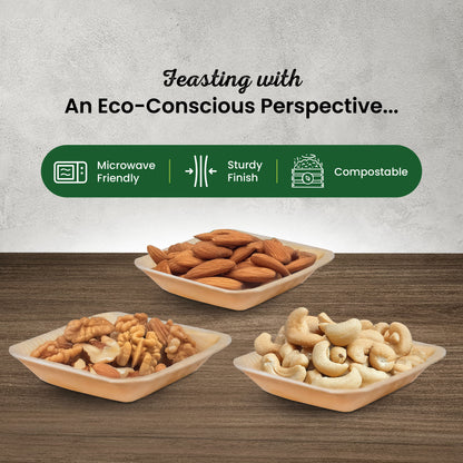 Small 9cm (3.5") Square Palm Leaf Bowls