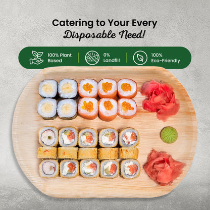 Large 14" x 10" Round Oval Disposable Serving Trays