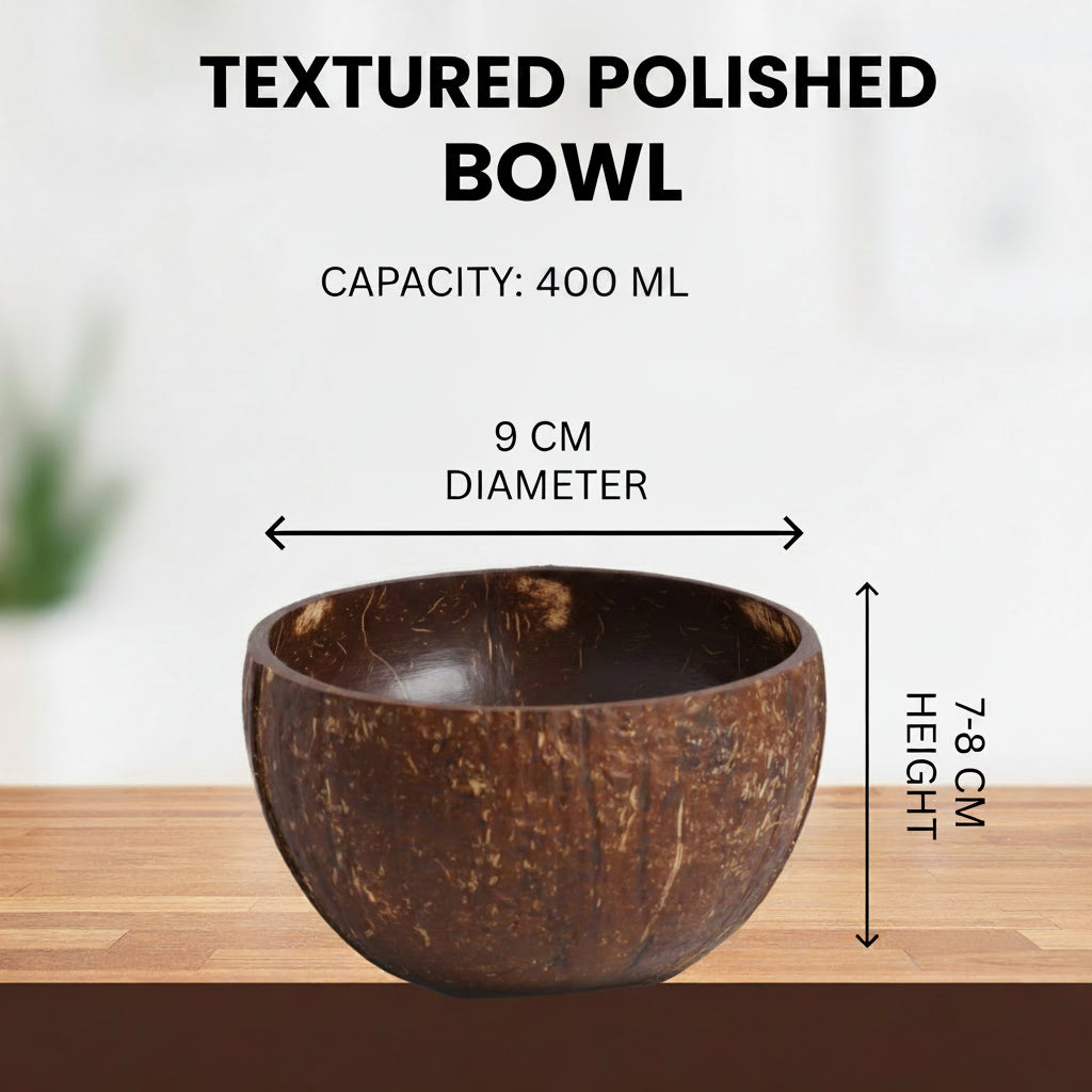 400ml Textured Polished Coconut Bowls