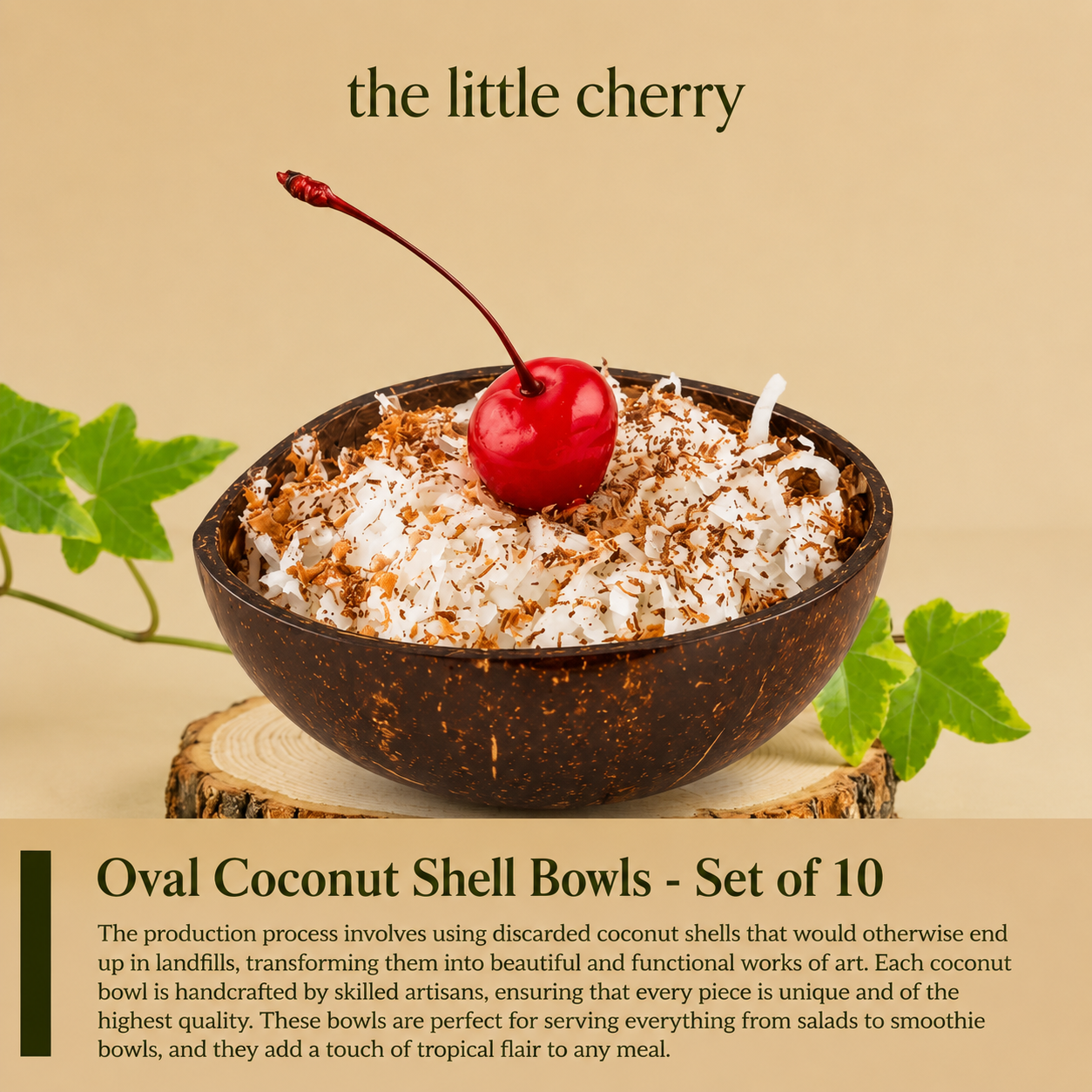 Polished Coconut Oval Bowl 200ml