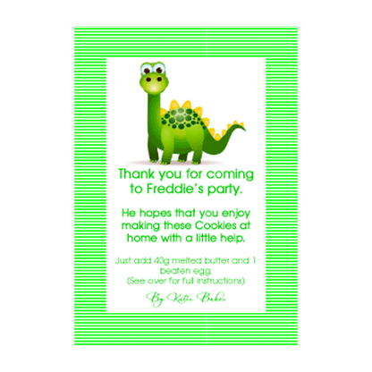 Personalised Cookie Party Bags - Dinosaur Label